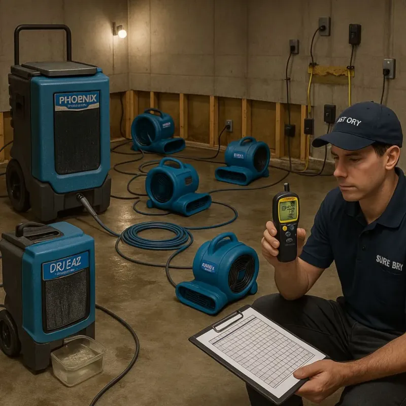 Structural Drying and Dehumidification process in Raritan, NJ